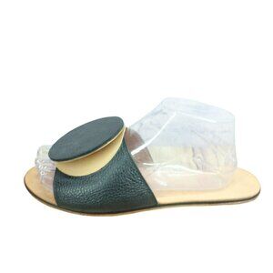 The Palatines Caeleste Black Leather Slip-On Casual Flat Sandals Size 11